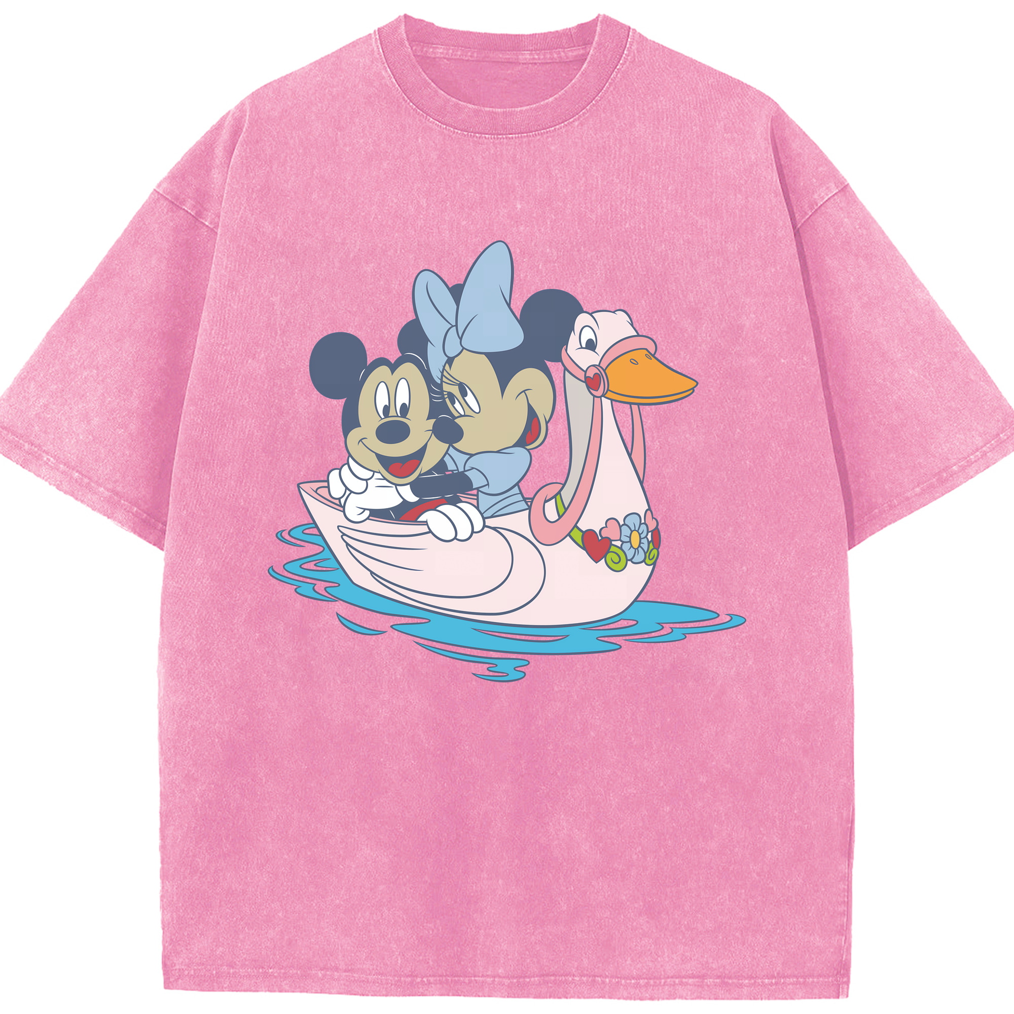 （画像用） ミッキーマウス Mickey Mouse 綿100% ヴィンテージ風 半袖Tシャツ（フロントプリント）